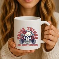 Thick Thighs And Sleep Deprived On Back Coffee Mug thumb 3