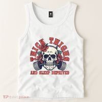 Thick Thighs And Sleep Deprived On Back Tank Top thumb 2