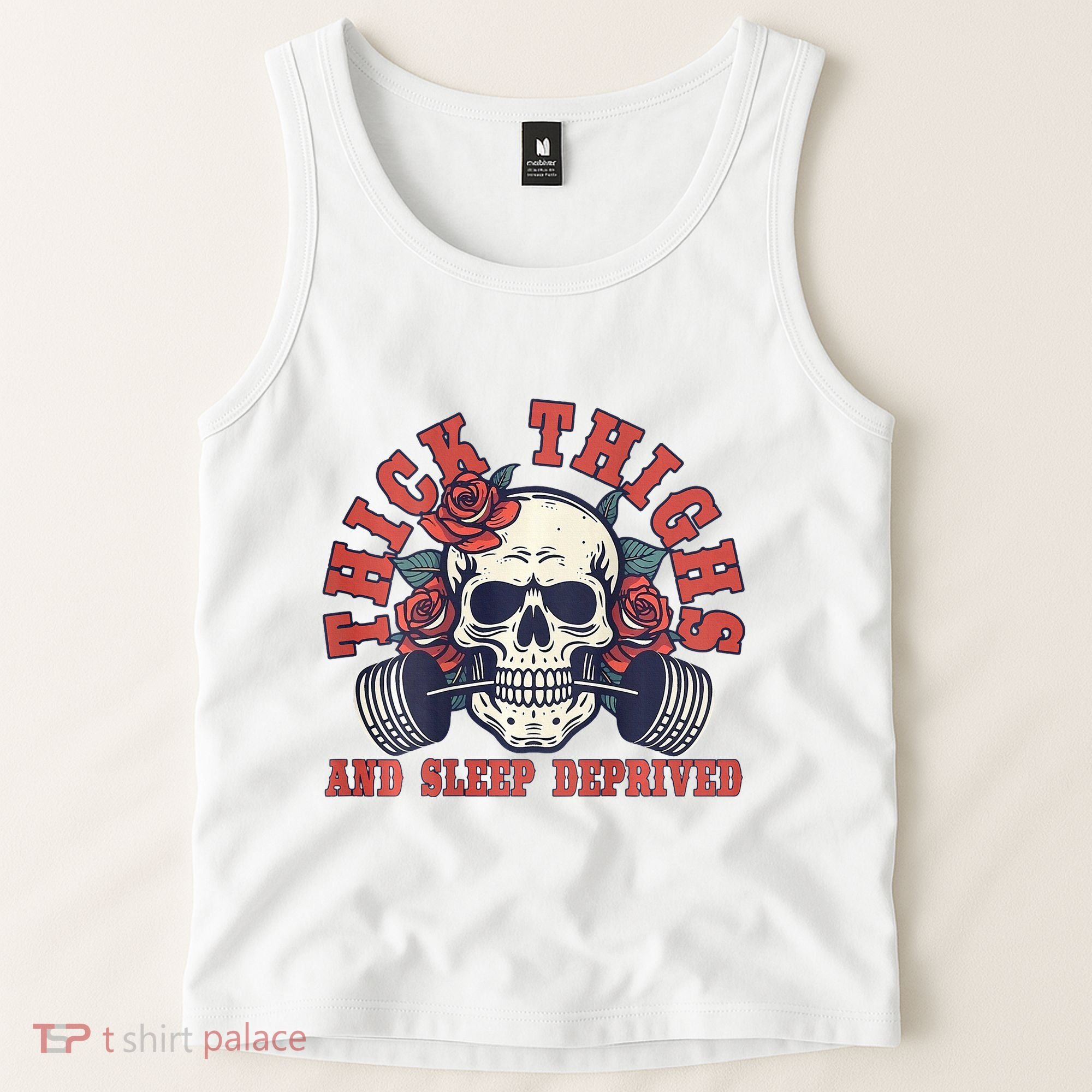 Thick Thighs And Sleep Deprived On Back Tank Top