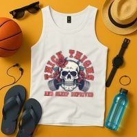 Thick Thighs And Sleep Deprived On Back Tank Top thumb 4