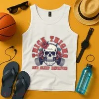 Thick Thighs And Sleep Deprived On Back Tank Top thumb 4