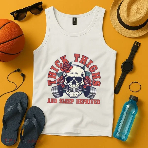 Thick Thighs And Sleep Deprived On Back Tank Top