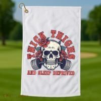 Thick Thighs And Sleep Deprived On Back Golf Towel thumb 1