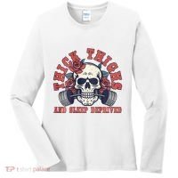 Thick Thighs And Sleep Deprived On Back Women's Long Sleeve Shirt thumb 0