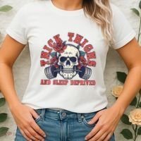 Thick Thighs And Sleep Deprived On Back Women's T-Shirt thumb 2