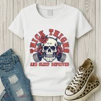 Thick Thighs And Sleep Deprived On Back Women's T-Shirt thumb 3