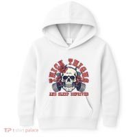 Thick Thighs And Sleep Deprived On Back Kids Hoodie thumb 0