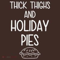 Thick Thighs And Holiday Pies Funny Thanksgiving Beanie thumb 2