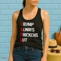 Taco Trump Always Chickens Out Women's Tank Top thumb 2