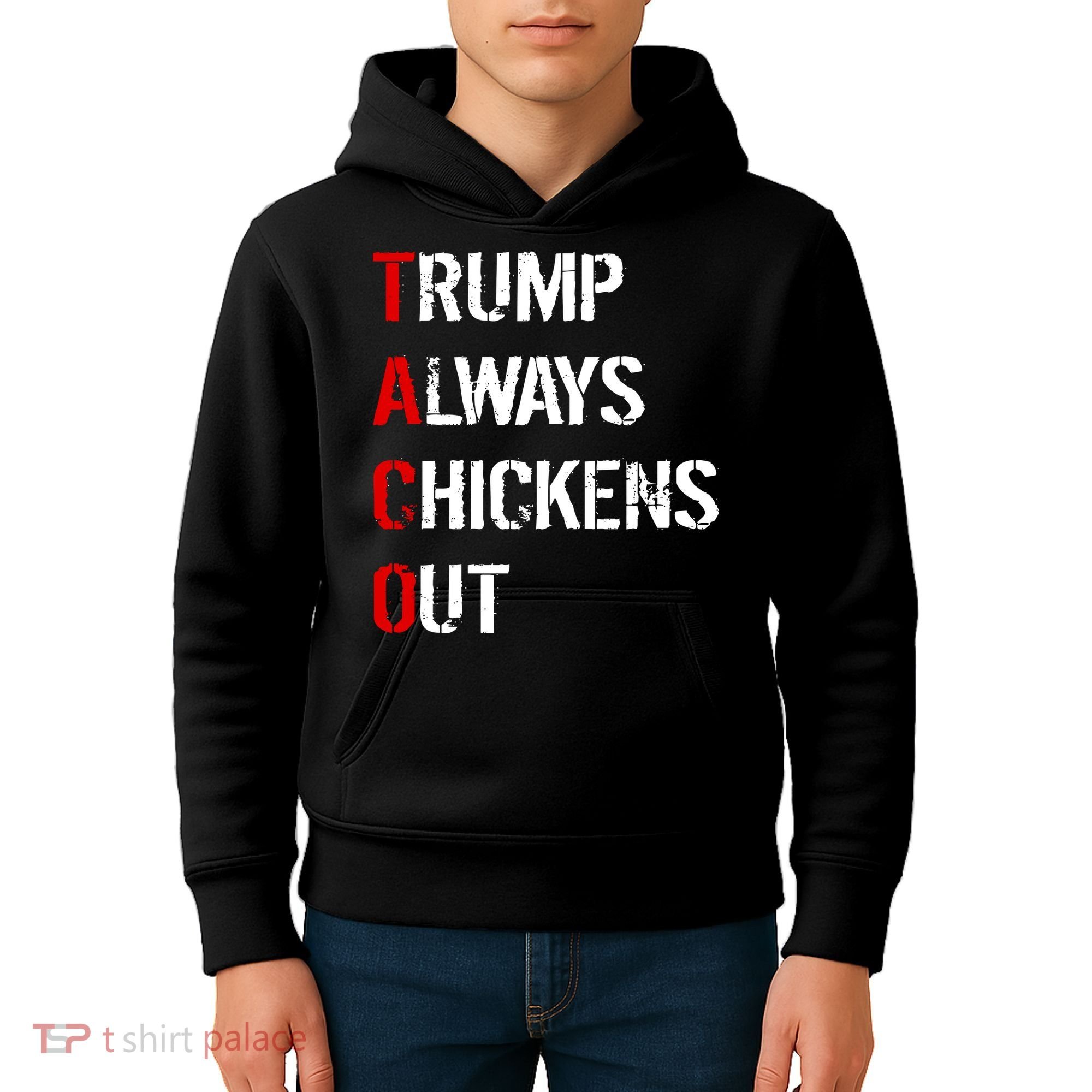 Taco Trump Always Chickens Out Kids Hoodie