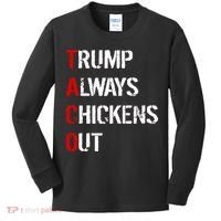 Taco Trump Always Chickens Out Kids Long Sleeve Shirt thumb 0