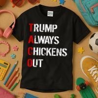 Taco Trump Always Chickens Out Kids T-Shirt thumb 3