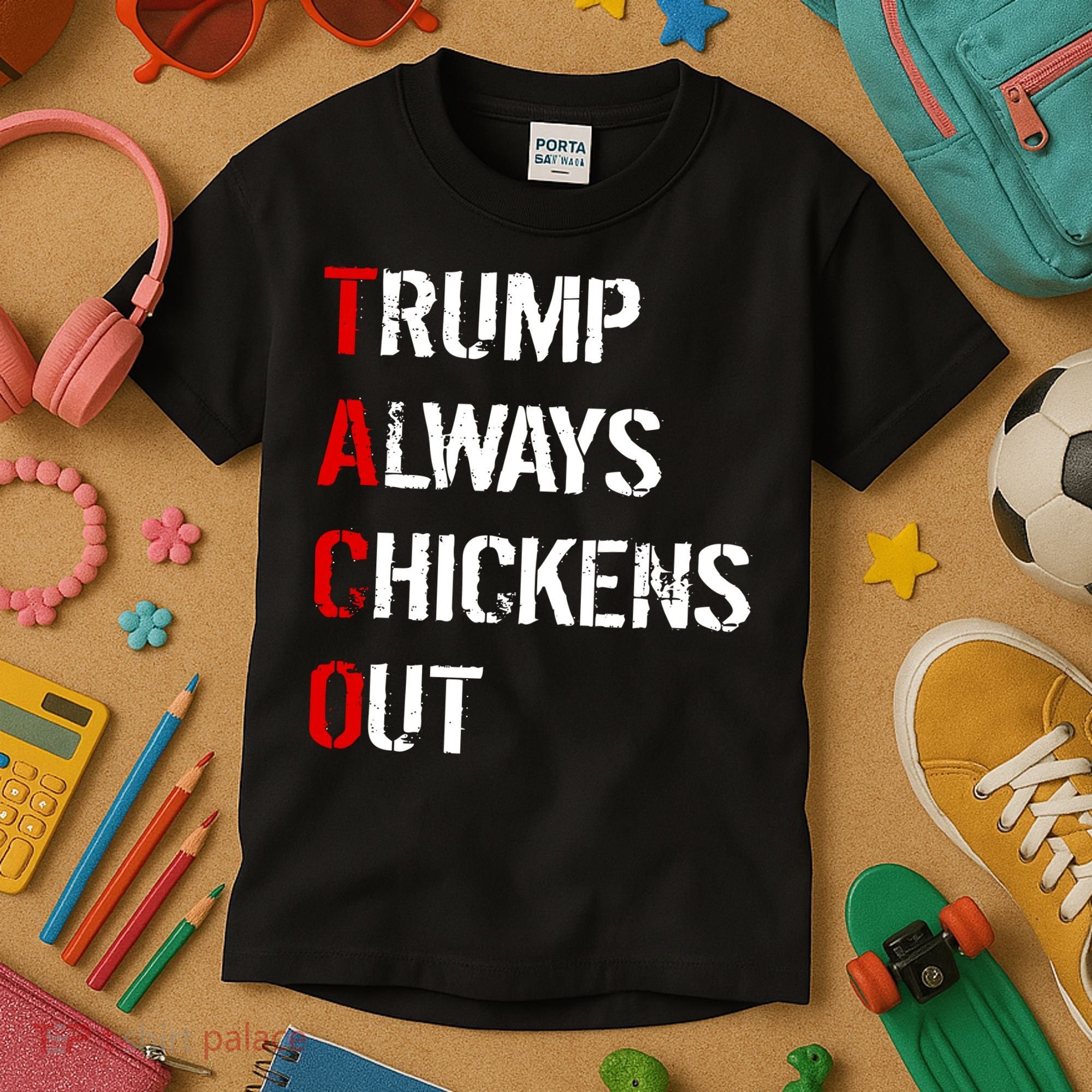 Taco Trump Always Chickens Out Kids T-Shirt