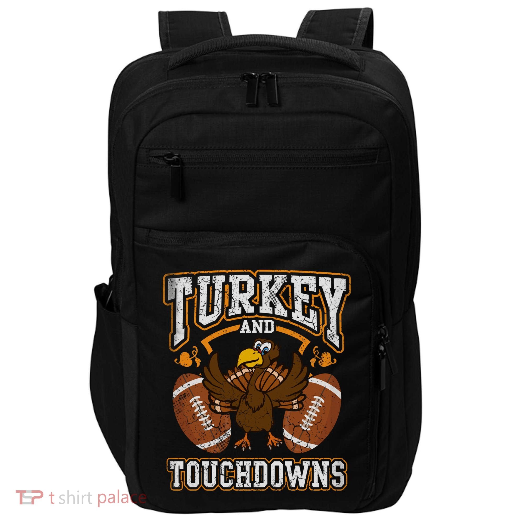 Thanksgiving Turkey And Touchdowns Football Impact Tech Backpack