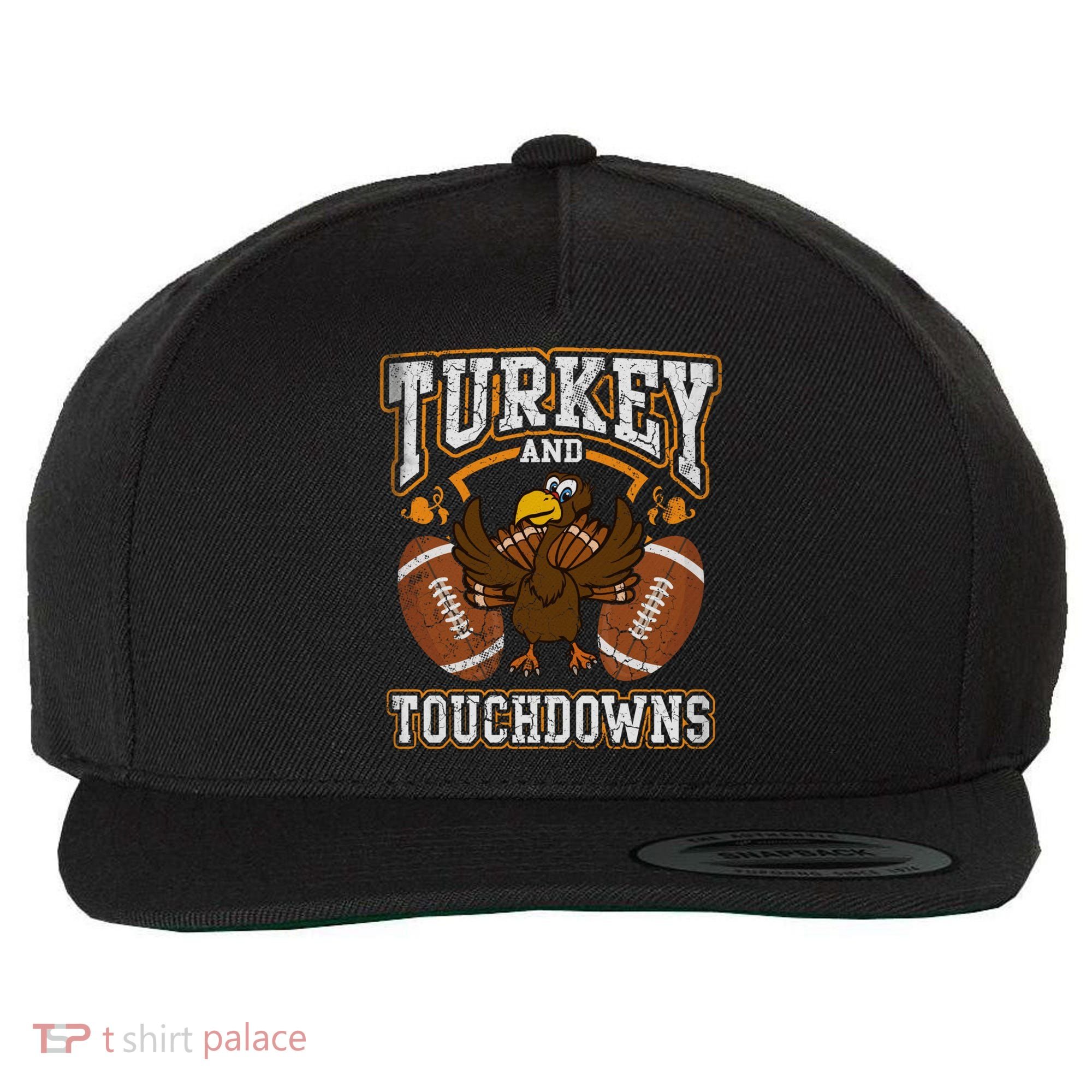 Thanksgiving Turkey And Touchdowns Football Wool Snapback Cap