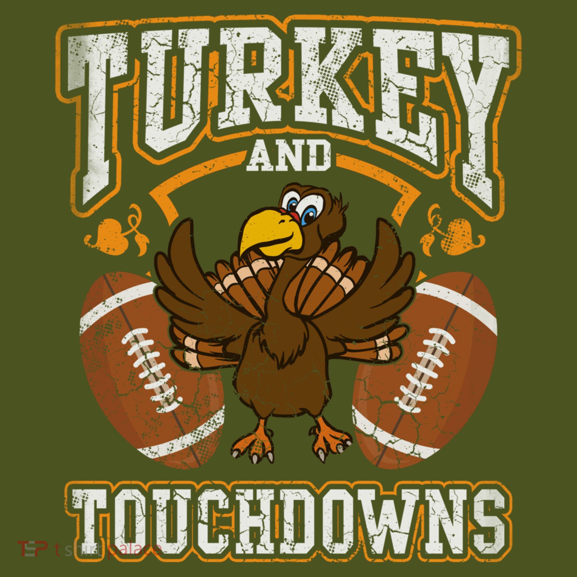 Thanksgiving Turkey And Touchdowns Football The Baniff Cuffed Pom Beanie