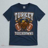 Thanksgiving Turkey And Touchdowns Football T-Shirt thumb 5