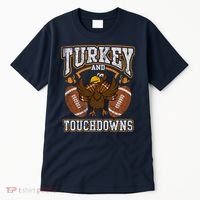 Thanksgiving Turkey And Touchdowns Football Tall T-Shirt thumb 0