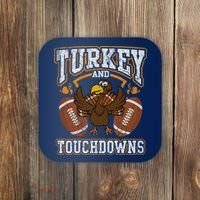 Thanksgiving Turkey And Touchdowns Football Coaster thumb 0