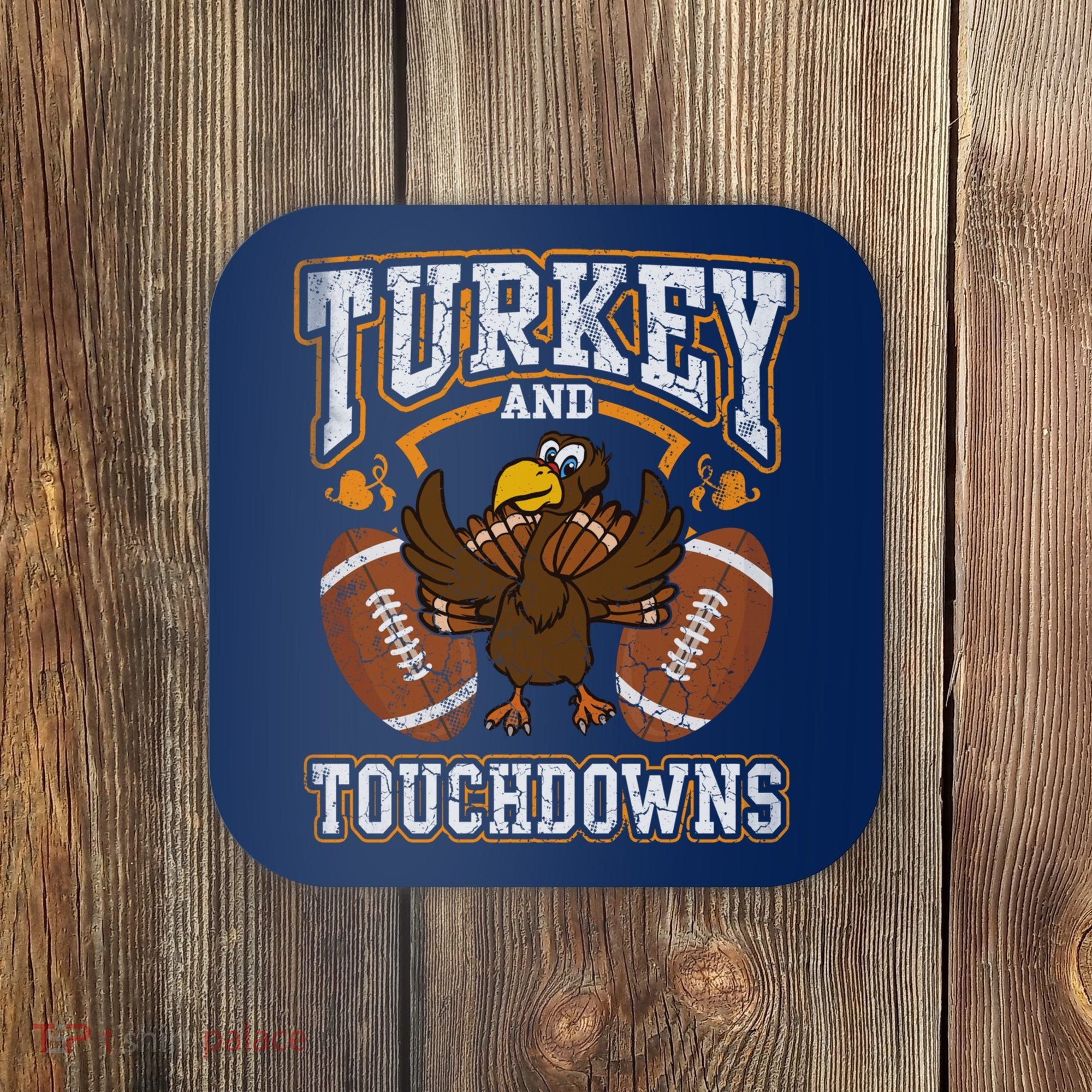 Thanksgiving Turkey And Touchdowns Football Coaster