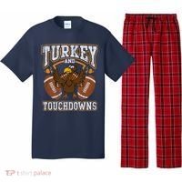 Thanksgiving Turkey And Touchdowns Football Pajama Set thumb 0