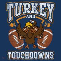 Thanksgiving Turkey And Touchdowns Football Women's Hoodie thumb 2