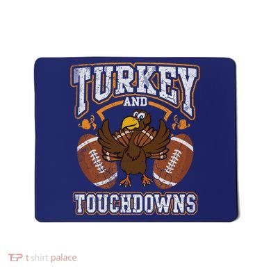 Thanksgiving Turkey And Touchdowns Football Mousepad
