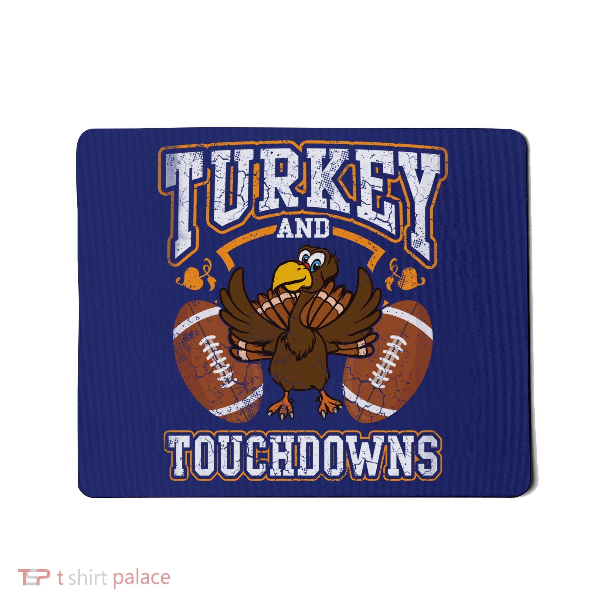 Thanksgiving Turkey And Touchdowns Football Mousepad