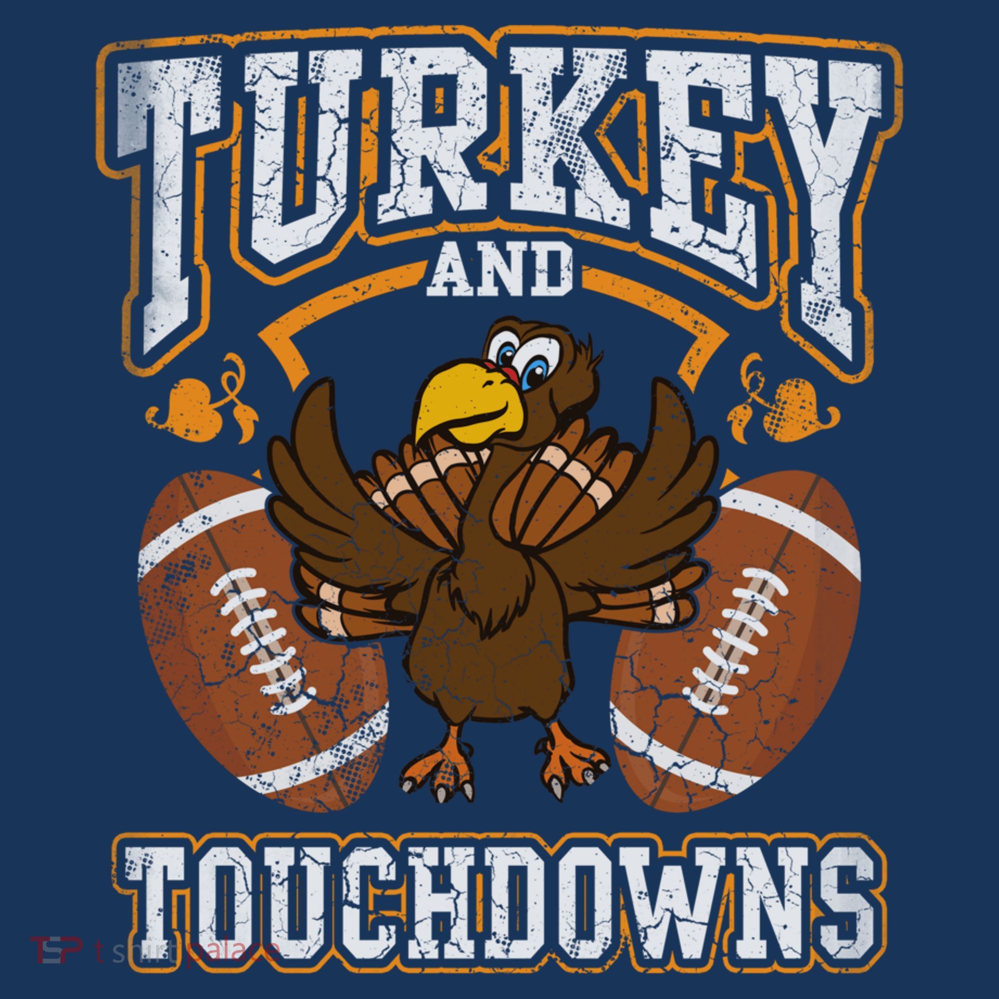 Thanksgiving Turkey And Touchdowns Football Women's Tank Top