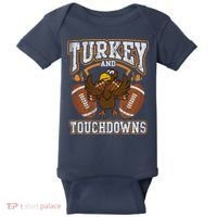 Thanksgiving Turkey And Touchdowns Football Baby Bodysuit thumb 0