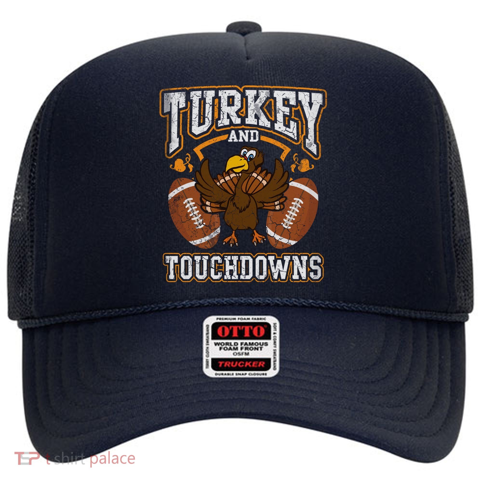 Thanksgiving Turkey And Touchdowns Football Hat