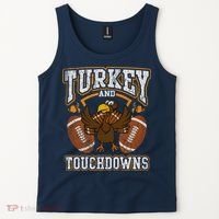 Thanksgiving Turkey And Touchdowns Football Tank Top thumb 2