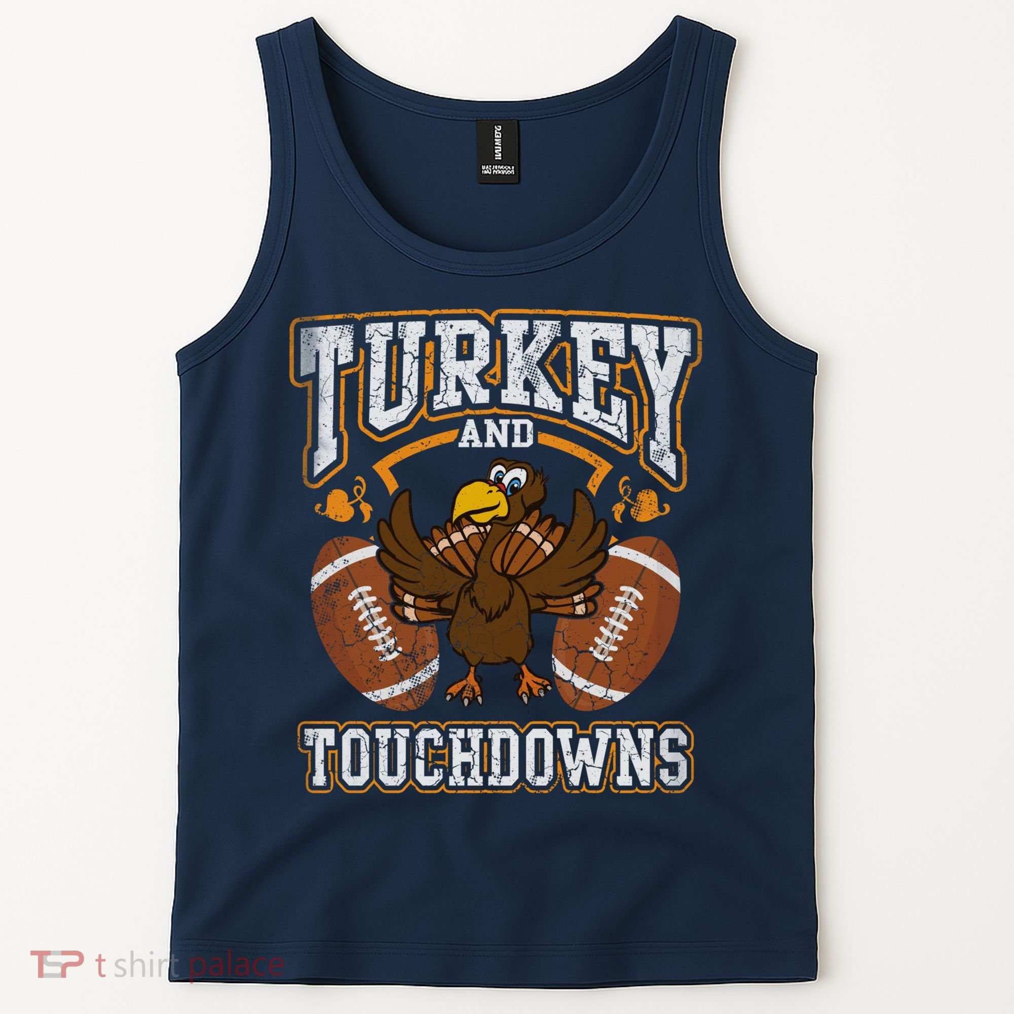 Thanksgiving Turkey And Touchdowns Football Tank Top