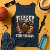 Thanksgiving Turkey And Touchdowns Football Tank Top thumb 4