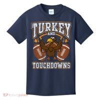 Thanksgiving Turkey And Touchdowns Football Kids T-Shirt thumb 0