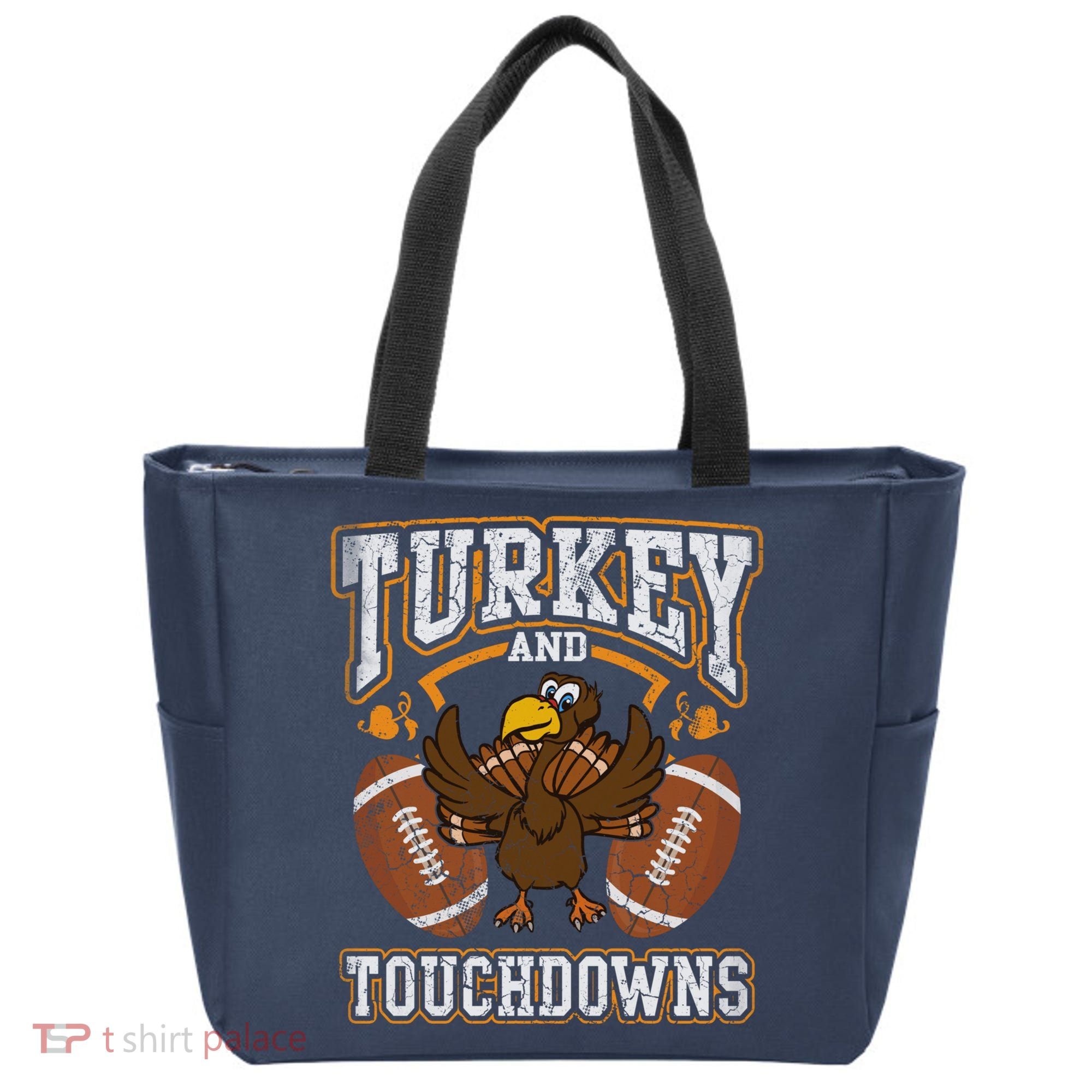Thanksgiving Turkey And Touchdowns Football Tote Bag