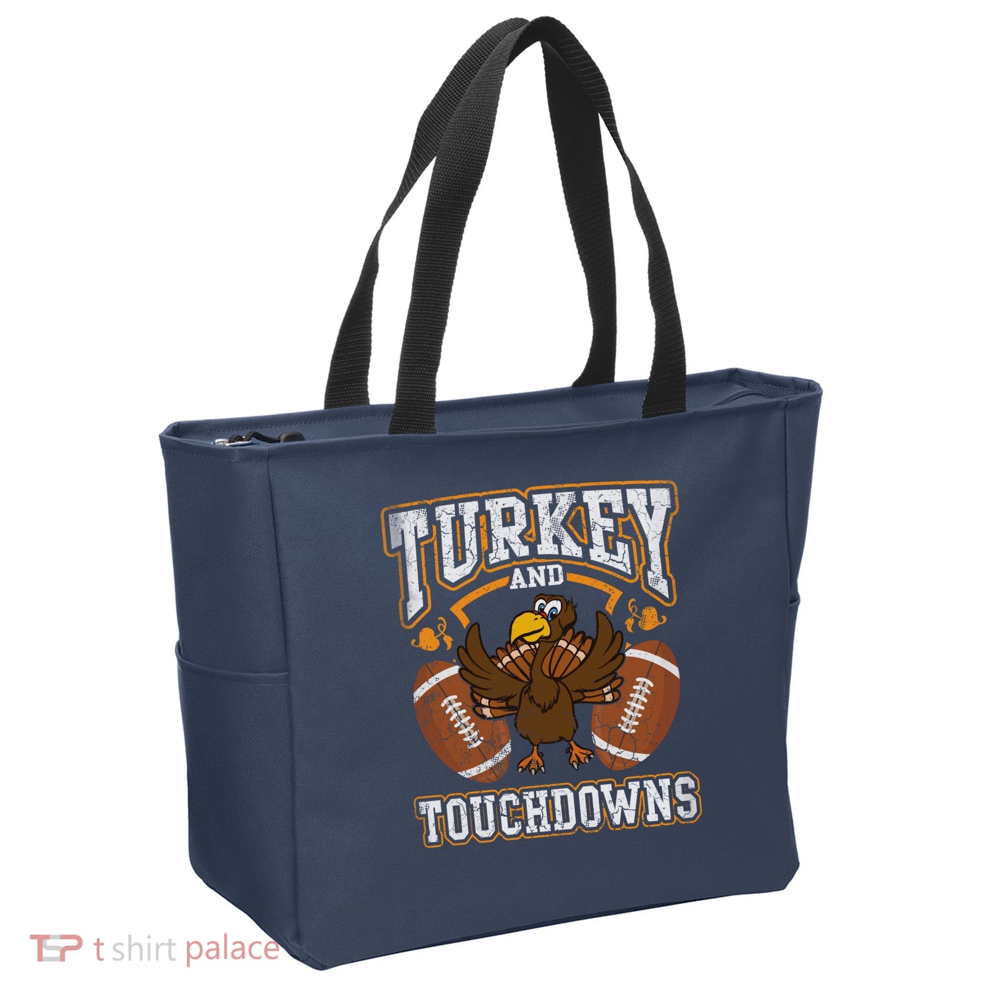 Thanksgiving Turkey And Touchdowns Football Tote Bag