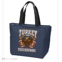 Thanksgiving Turkey And Touchdowns Football Tote Bag thumb 3
