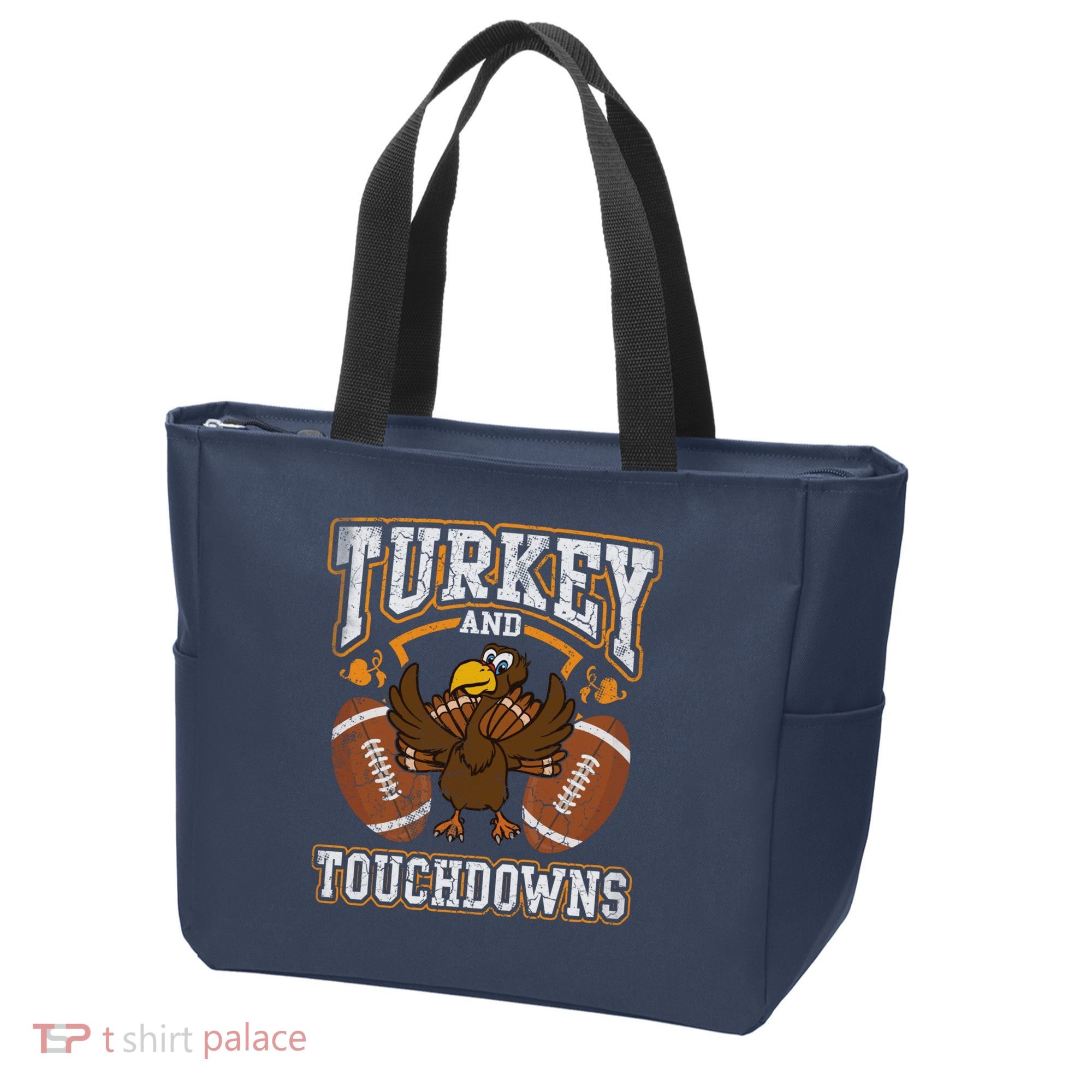 Thanksgiving Turkey And Touchdowns Football Tote Bag