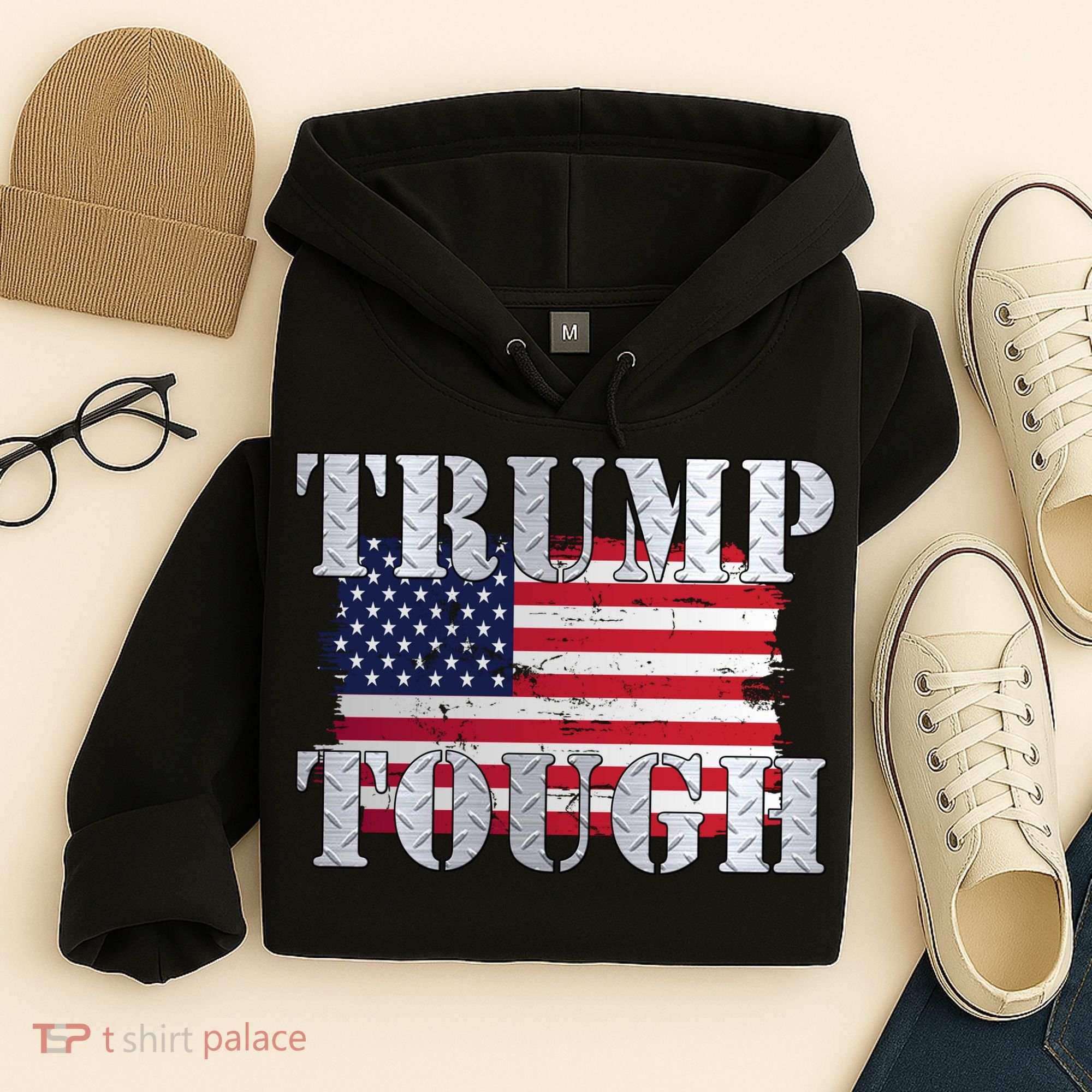 Trump Tough American Flag Hoodie