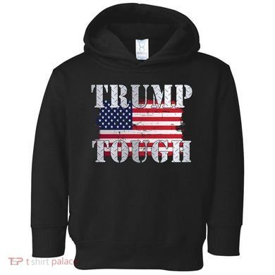 Trump Tough American Flag Toddler Hoodie