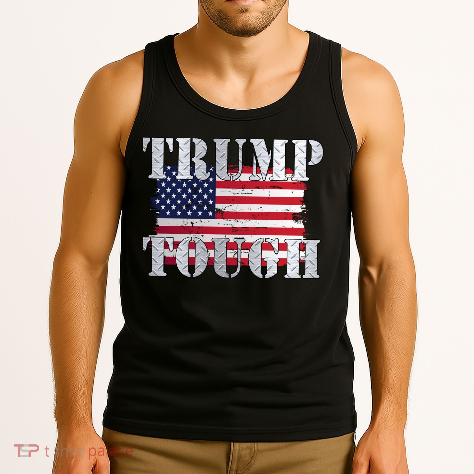 Trump Tough American Flag Tank Top