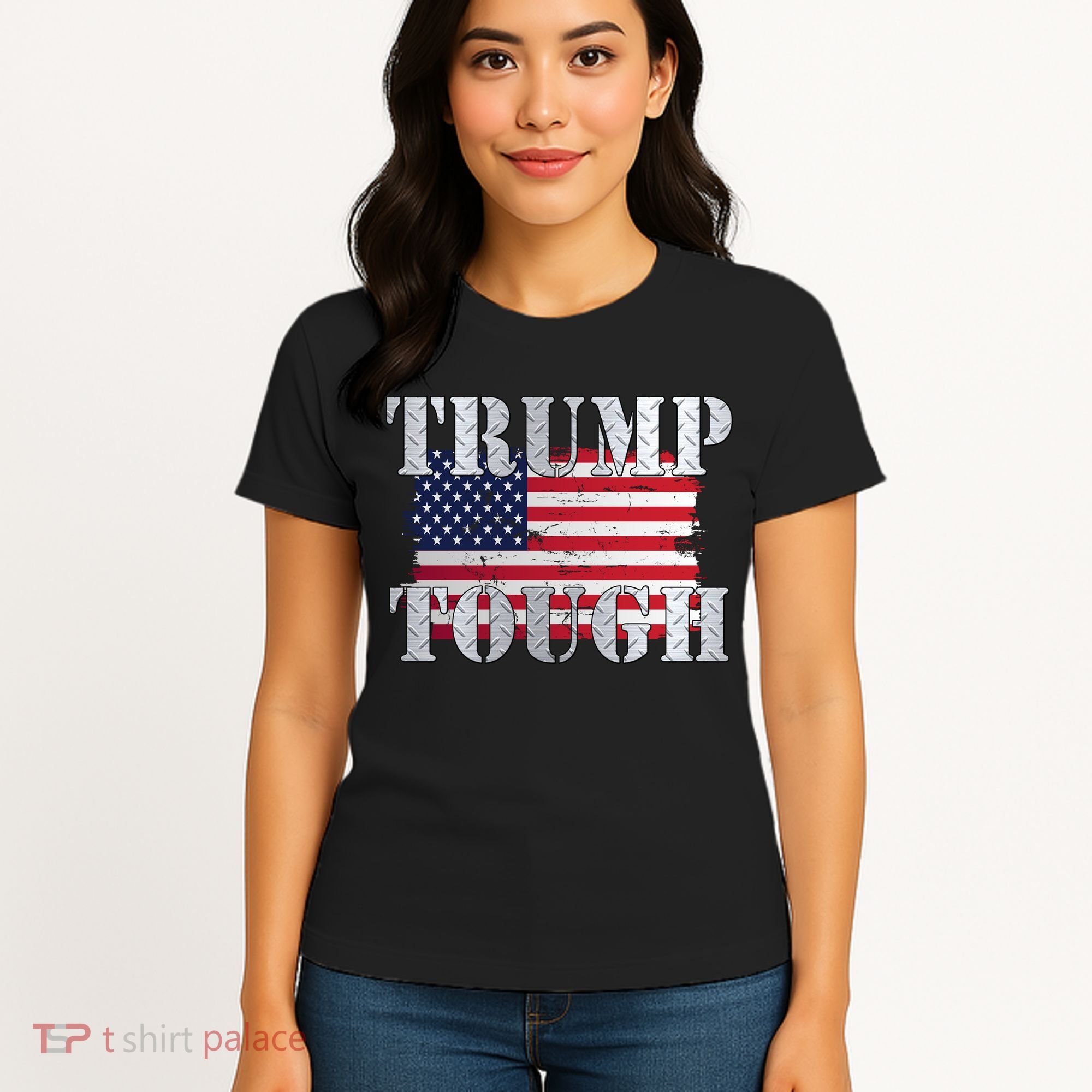 Trump Tough American Flag Women's T-Shirt