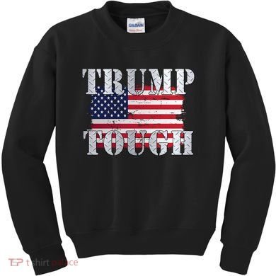 Trump Tough American Flag Kids Sweatshirt