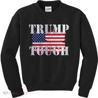 Trump Tough American Flag Kids Sweatshirt thumb 0