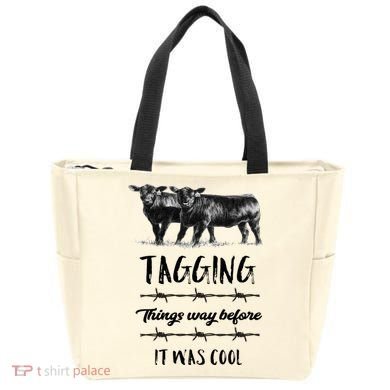 Tagging Things Before It Was Cool Great Gift Black Angus Gift Tote Bag