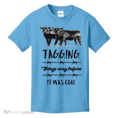 Tagging Things Before It Was Cool Great Gift Black Angus Gift Kids T-Shirt