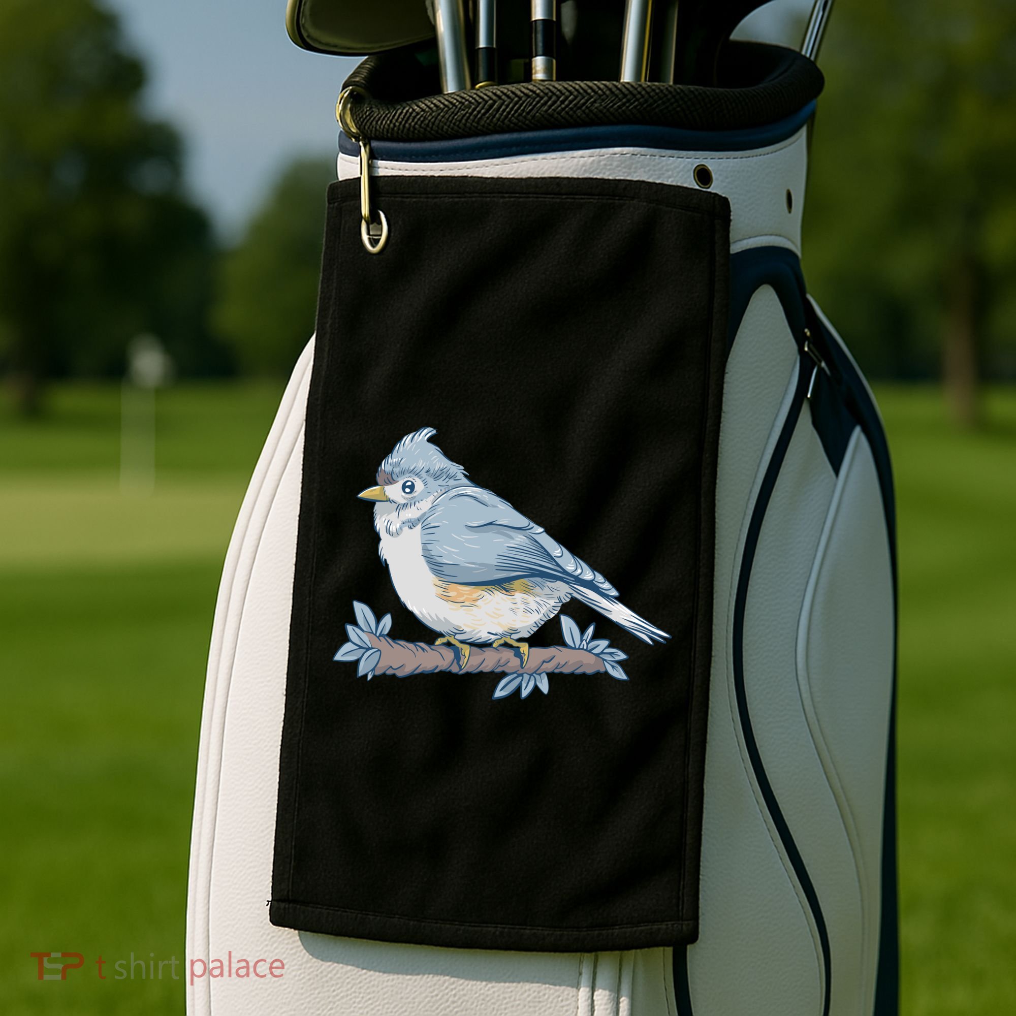 Tufted Titmouse Bird Cute Gift Golf Towel