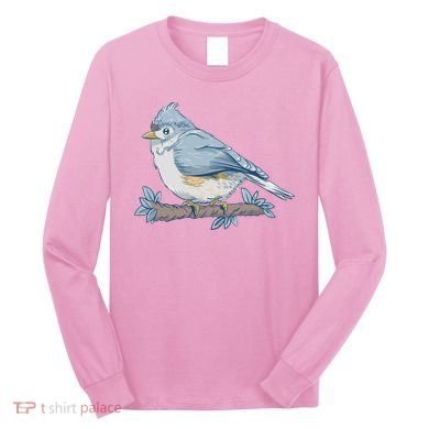 Tufted Titmouse Bird Cute Gift Long Sleeve Shirt