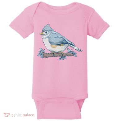Tufted Titmouse Bird Cute Gift Baby Bodysuit